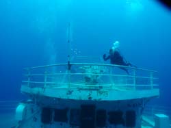 Diver on the Vandenberg wreck in Key West