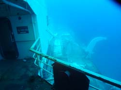 Starboard side second level looking down on the Vandenberg wreck in Key West