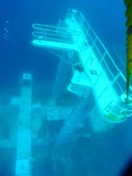 Main mast of the Vandenberg wreck dive in Key West